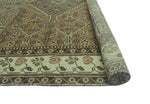 Vintage Qarlygas Brown/Ivory Rug, 6'1" x 9'2"