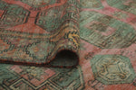 Vintage Derya Red/Green Runner, 4'6" x 9'11"