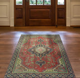 Vintage Culbart Magenta/Navy Rug, 3'0" x 4'4"