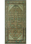 Semi Antique Farzaan Brown/Grey Runner, 4'10" x 9'11"