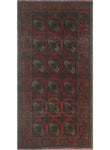 Vintage Adalia Red/Burgundy Rug, 3'6" x 6'10"