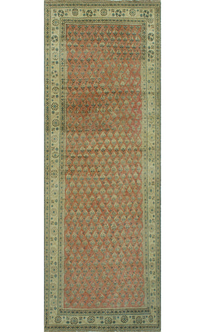 Semi Antique Salomeh Rust/Ivory Runner, 3'3" x 9'8"