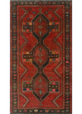 Semi Antique Vicente Red/Charcoal Runner, 4'11 x 8'9