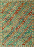 Balochi Akwtee Turquoise/Ivory Rug, 8'2 x 11'5