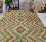 Balochi Afsar Lt. Green/Rust Rug, 4'11" x 6'9"