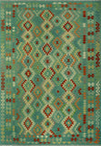 Sangat Cristina Green/Rust Rug, 6'9 x 9'6