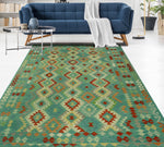 Sangat Cristina Green/Rust Rug, 6'9" x 9'6"