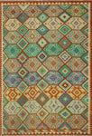 Sangat Ata Rust/Blue Rug, 6'10 x 9'10