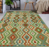 Sangat Demosten Ivory/Green Rug, 6'9" x 9'6"