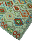 Sangat Anum Lt. Green/Rust Rug, 6'9" x 9'10"