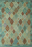 Sangat Zuri Lt. Blue/Rust Rug, 6'7 x 9'7