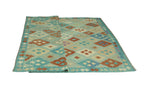 Sangat Zuri Lt. Blue/Rust Rug, 6'7" x 9'7"