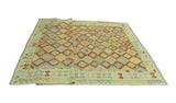 Sangat Malikzay Ivory/Rust Rug, 6'6" x 9'9"