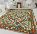 Sangat Rafiki Ivory/Rust Rug, 6'8" x 10'0"