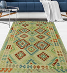 Sangat Ghamzeh Ivory/Lt. Green Rug, 4'3" x 6'5"