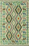 Sangat Grover Ivory/Green Rug, 4'0 x 5'9