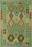 Sangat Daylin Lt. Green/Rust Rug, 4'2 x 5'9