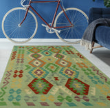 Sangat Daylin Lt. Green/Rust Rug, 4'2" x 5'9"