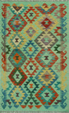 Sangat Nicky Lt. Green/Rust Rug, 3'3 x 5'0