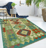 Sangat Katheryn Blue/Green Rug, 2'6" x 4'3"