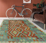 Sangat Elvin Lt. Green/Rust Rug, 5'1" x 6'3"