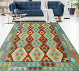 Sangat Ndale Rust/Blue Rug, 5'3" x 6'7"