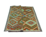 Sangat Tahmina Rust/Lt. Green Rug, 5'2" x 6'6"