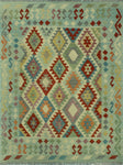 Sangat Tasleem Lt. Green/Rust Rug, 5'0 x 6'5