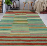 Winchester Omayma Green/Orange Rug, 5'2" x 6'5"