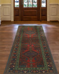 Fine VTG Eve Red/Navy Runner, 3'5" x 7'10"
