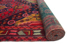 Fine VTG Melek Red/Navy Runner, 4'3" x 9'11"