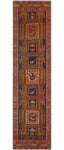 Fine VTG Rahimat Navy/Rust Runner, 2'9" x 10'11"