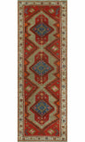 Fine VTG Bert Red/Beige Runner, 3'6" x 10'4"