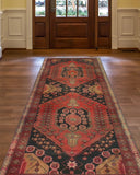 Semi Antique Abraham Rust/Charcoal Runner, 4'1" x 9'10"