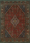 Fine VTG Larissa Red/Charcoal Rug, 7'1" x 10'1"