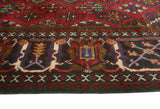 Fine VTG Larissa Red/Charcoal Rug, 7'1" x 10'1"