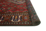 Fine VTG Larissa Red/Charcoal Rug, 7'1" x 10'1"