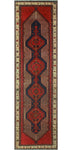 Fine VTG Attila Red/Beige Runner, 3'10" x 13'2"