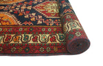 Fine VTG Walbrydg Navy/Beige Runner, 3'7" x 10'6"