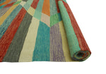 Winchester Afet Rust/Blue Rug, 5'5" x 7'10"