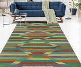 Winchester Afet Rust/Blue Rug, 5'5" x 7'10"