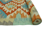 Sangat Adile Rust/Blue Runner, 2'0" x 6'4"