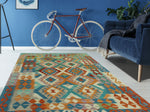 Sangat Chinue Blue/Orange Rug, 5'1" x 6'4"