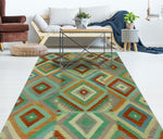 Sangat Denise Green/Orange Rug, 5'2" x 7'9"