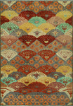 Balochi Sunay Rust/Grey Rug, 5'5" x 7'8"