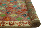 Balochi Ormund Purple/Orange Rug, 5'0" x 6'8"