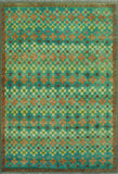 Balochi Alula Blue/Orange Rug, 4'0" x 5'10"