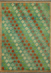 Balochi Timmy Turquoise/Orange Rug, 4'2" x 6'0"