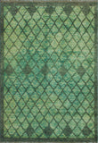 Balochi SaLt. on Green/Charcoal Rug, 4'1" x 5'10"