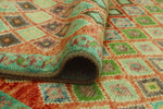 Balochi Jeanine Orange/Turquoise Rug, 4'11" x 6'4"